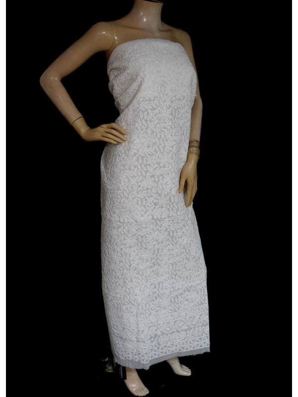 ISHIEQA's White-A Cotton Kurti Fabric - SC0101D