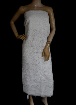 ISHIEQA's White-D Cotton Kurti Fabric - SC0101D