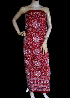 ISHIEQA's Red Cotton Kurti Fabric - SC0103D