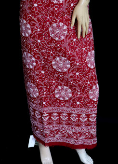 ISHIEQA's Red Cotton Kurti Fabric - SC0103D