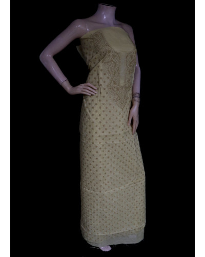 ISHIEQA's Beige Cotton Kurti Fabric - SC0104D