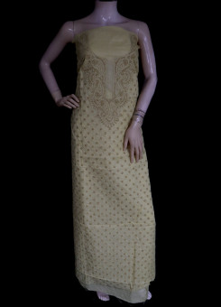 ISHIEQA's Beige Cotton Kurti Fabric - SC0104D