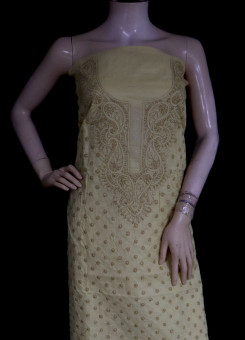 ISHIEQA's Beige Cotton Kurti Fabric - SC0104D