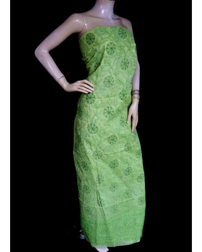 ISHIEQA's Green Kota Doria Kurti Fabric-SC0105D