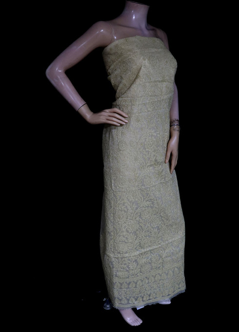 ISHIEQA's Beige Kota Doria Kurti Fabric-SC0105D