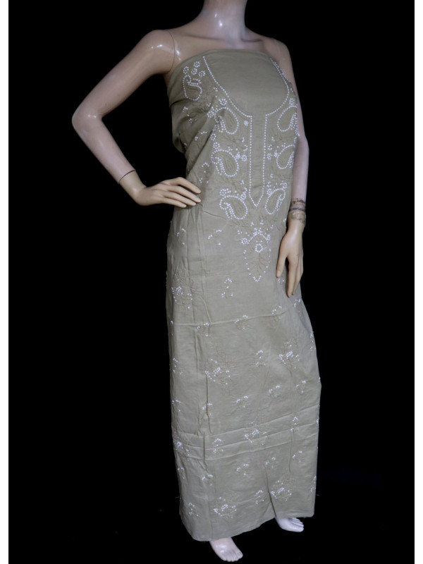 ISHIEQA's Beige Pure Cotton Kurti Fabric-SC0107D