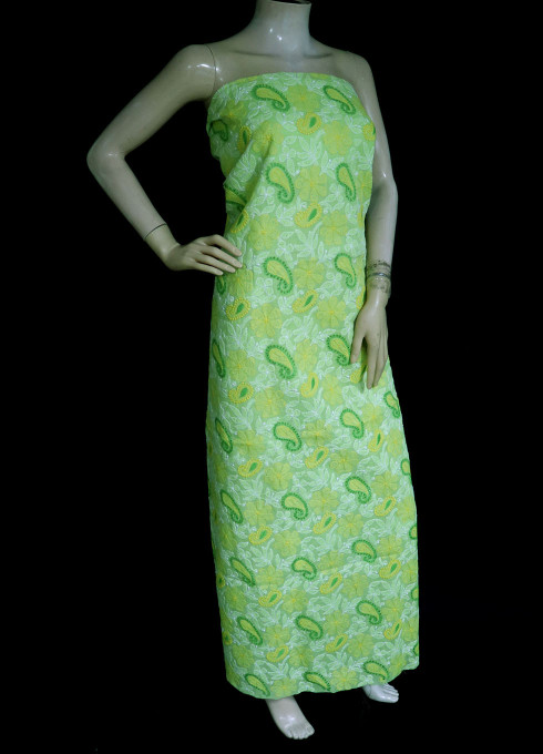 ISHIEQA's Green Cotton Kurti Fabric - KL0111D